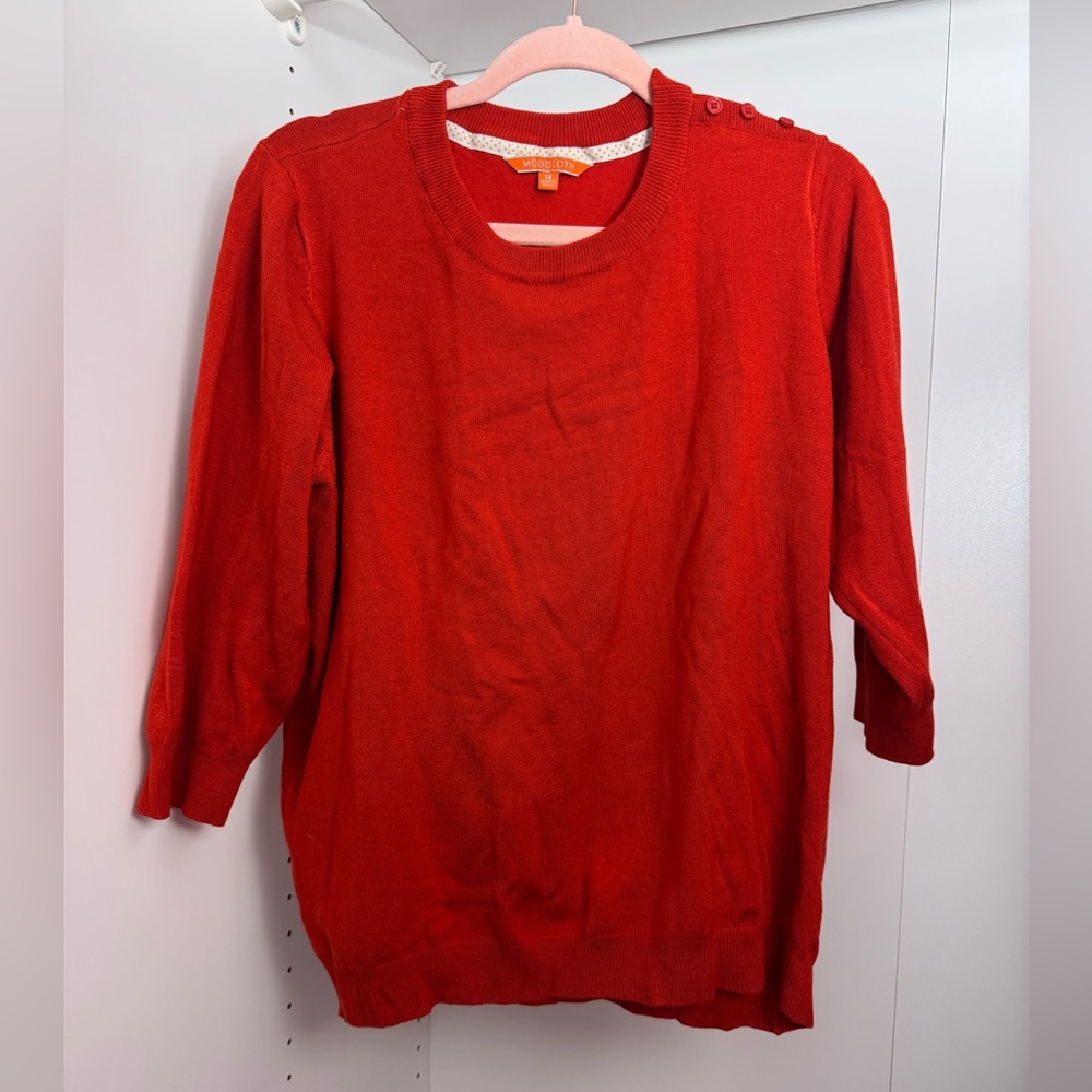 Modcloth Vibrant Red Knit Top